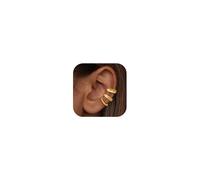 Adramata 3 Pairs Ear Cuff Earrings for Women Adjustable Fake Earrings Cartilage Helix Piercing Earring Silver/Gold Clip On Earring Set Hypoallergenic Fake Piercings Ear Cuff No Piercing