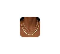 ADRAMATA 3Pcs Gold Necklaces for Women Layered 14K Gold Plated Necklace Set Adjustable Choker Chain Stainless Steel Necklace Chain Silver Necklaces for Women