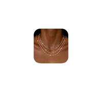 ADRAMATA 3Pcs Gold Necklaces for Women Layered 14K Gold Plated Necklace Set Adjustable Choker Chain Stainless Steel Necklace Chain Silver Necklaces for Women