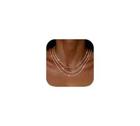 ADRAMATA 3Pcs Gold Necklaces for Women Layered 14K Gold Plated Necklace Set Adjustable Choker Chain Stainless Steel Necklace Chain Silver Necklaces for Women