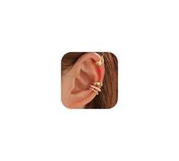 ADRAMATA 4 Pairs Ear Cuff Earrings for Women - 14K Gold Plated Ear Cuff for Non Pierced Ears Clip on Cartilage Earring Adjustable Fake Earrings Set Gold/Silver Ear Cuffs Non Piercing