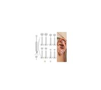 ADRAMATA 8PCS Moissanite Flat Back Earrings Hypoallergenic Nose Studs for Women Men Surgical Steel Labret Studs Lip- D Color VVS1 Clarity Moissanite Tragus Helix Piercing Jewellery