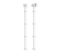 ADRAMATA 925 Sterling Silver Dangle Earrings for Women - 14k Gold Plated Pearl Drop Earring Dainty Statement Earrings Cubic Zirconia Wedding Bridal Earring Long Dangling Trendy Jewellery