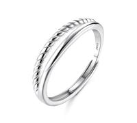 Adramata 925 Sterling Silver Ring for Women Adjustable Thumb Rings Stacking Twist Band Ring Promise Ring Eternity Wedding Ring Engagement Rings Rose Gold Silver Gold Rings for Women Girls