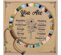 ADRAMATA Beaded Bracelets for Women Men Handmade Natural Stone Bracelets Adjustable Boho Crystal Bracelet Womens Friendship Bracelet Jewellery Inspirational Motivational Gifts