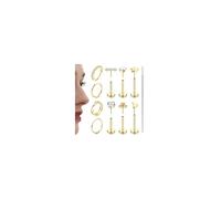 ADRAMATA Nose Rings Nose Studs Surgical Steel Nose Piercing Hoop Threadless Push in Labret Piercing Medusa Lip Piercing Flat Back Cartilage Earrings Conch Tragus Helix Piercing Jewellery Gold/Silver