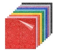 Adrattnay Glitter Acrylic Sheets 1/8" Thick, 10Pcs 8 x 8in Colored Acrylic Sheets 3mm for Laser Cutting, Cast Glitter Acrylic Sheets for Signs, Pet Tags, DIY Crafts Decoration Laser Engraving Material