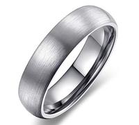 Adreamz 6mm 8mm Mens Womens Tungsten Carbide Ring Gold Silver Black Domed Brushed Wedding Band For Women, 6.5 UK, Tungsten Carbide, No Gemstone