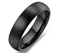 Adreamz 6mm 8mm Mens Womens Tungsten Carbide Ring Gold Silver Black Domed Brushed Wedding Band For Women, 6 UK, Tungsten Carbide, No Gemstone