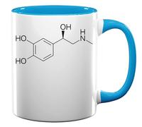 Adrenaline Chemical Structure Chemistry Formula Graphic Ceramic Tea Coffee Mug Light Blue
