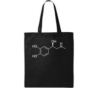 Adrenaline Chemical Structure Chemistry Formula Graphic Natural Ecological Cotton Tote Bag Black