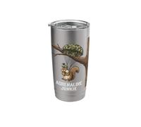 Adrenaline Junkie Skydiving Squirrel with Acorn Stainless Steel Insulated Tumbler
