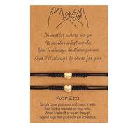 AdrEta 2Pcs Friendship Bracelets for Men and Women Best Friend Handmade String Rope Adjustable Matching Jewelry Friendship Forever Gift Silver Gold (GOLD)