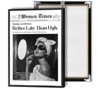 ADRHGCY Retro Better Late Than Ugly Posters Black And White Canvas Wall Art Women Newspaper Magazine Cover Headline Prints Painting For Bathroom Home Bedroom Dorm Wall Decor 8x12in Unframed
