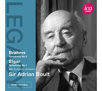 ADRIAN BOULT; BBC SYMPHONY ORCHESTRA - Brahms/ Elgar: Adrian Boult [Symphony No. 3/ Symphony No. 1] [ICA Classics: ICAC 5063]