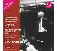 ADRIAN BOULT; BBC SYMPHONY ORCHESTRA; ROYAL PHILHARMONIC ORCHESTRA - BRAHMS: SYMPHONY NO. 4 - MENDELSSOHN: SYMPHONY NO. 4, "ITALIAN"