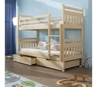 adrian wooden bunk bed without mattress in pine