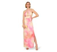 Adrianna by Adrianna Papell Women's Printed Sateen Long Dress in Pink | Size: 16 Adrianna by Adrianna Papell Pink 16