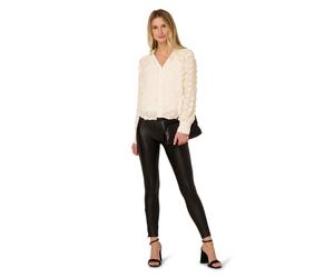 Adrianna Papell 3D Flower Woven Blouse In White White L