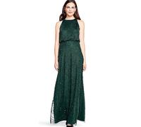 Adrianna Papell Women's Halter Art Deco Beaded Blouson Dress, Dusty Emerald, 16