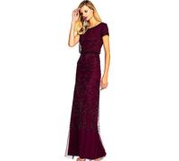 Adrianna Papell Blouson Beaded Gown Metallic