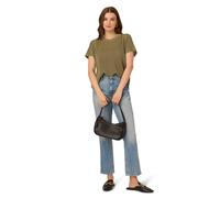 Adrianna Papell Crew Neck Mesh Stitch Pullover Dolman Sleeve Sweater In Green Green