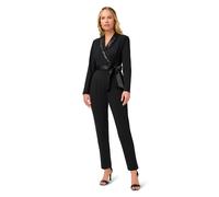 Adrianna Papell Knit Crepe Tuxedo Jumpsuit In Black Black 22