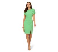 Adrianna Papell Women's Pleated Bow Midi Dress in Green | Size: 16 Adrianna Papell Green 16