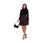 Adrianna Papell Ponte Sequin Boucle Dress In Black Black 6