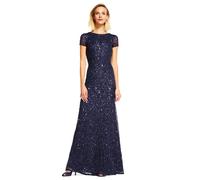 Adrianna Papell Scoop Bck Lng Drs In Navy Navy 16