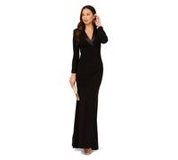 Adrianna Papell Tuxedo Long Dress In Black Black