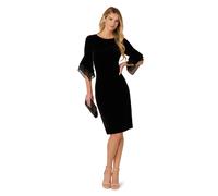 Adrianna Papell Velvet Bell Sleeve Short Dress In Black Black