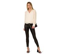 Adrianna Papell Women's 3D Flower Woven Blouse in White | Size: XL