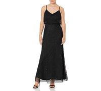 Adrianna Papell Women's Art Deco Beaded Blouson Gown Dress, Black, 22