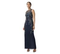 Adrianna Papell Women's Beaded Column Long Dress Special Occasion, Midnight, 22