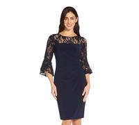 Adrianna Papell Women's Bell Sleeve Jersey Drape Dress in Navy | Size: 14