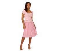 Adrianna Papell Women's Boucle Combo Midi Dress Special Occasion, Light Pink, 22