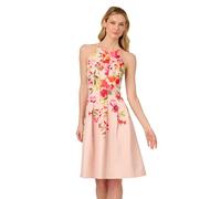 Adrianna Papell Women's Floral Border Short Dress, Champagne Multi, 18
