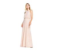 Adrianna Papell Women's Halter Art Deco Beaded Blouson Dress Special Occasion, Blush, 18