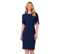 Adrianna Papell Women's Knit Crepe Pearl Midi Dress, Navy Sateen, 20