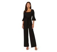 Adrianna Papell Women's Knit Crepe Tie Front Jumpsuit, Black, 22