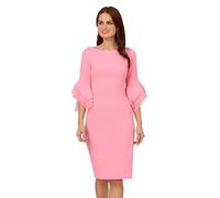 Adrianna Papell Women's Knit Crepe Tiered Sleeve Dress, Cherry Blossom, 10