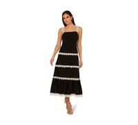 Adrianna Papell Womens Knit Crochet Trim Dress - Black - Size 6 UK