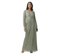 Adrianna Papell Women's Metallic Mesh Draped Gown, Green Slate, 16