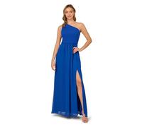 Adrianna Papell Women's One Shoulder Chiffon Gown Special Occasion Dress, Violet Cobalt, 4