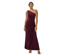 Adrianna Papell Women's One Shoulder Jersey Dress Special Occasion, Red Wine, 12