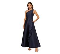 Adrianna Papell Women's One Shoulder Mikado Gown Special Occasion Dress, Midnight, 8