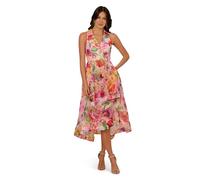 Adrianna Papell Women's Printed High-Low Special Occasion Dress, Pink Multi, 22 Plus