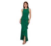 Adrianna Papell Women's Ruffle Crepe Halter Gown Special Occasion Dress, Radiant Emerald, 14