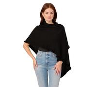 Adrianna Papell Women's Ruffled S'hug with Hidden Tunnel Sleeves Shrug Sweater, Black, XL-XXL